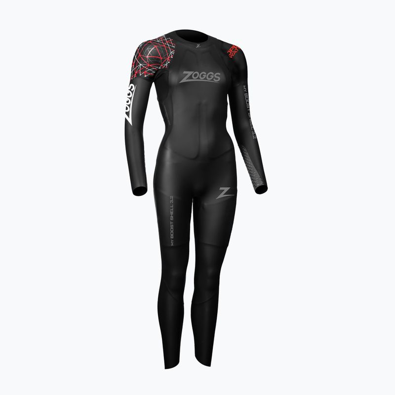 Dámský plavecký neopren Zoggs Ow Myboost Shell Fs 3.2 mm black/red