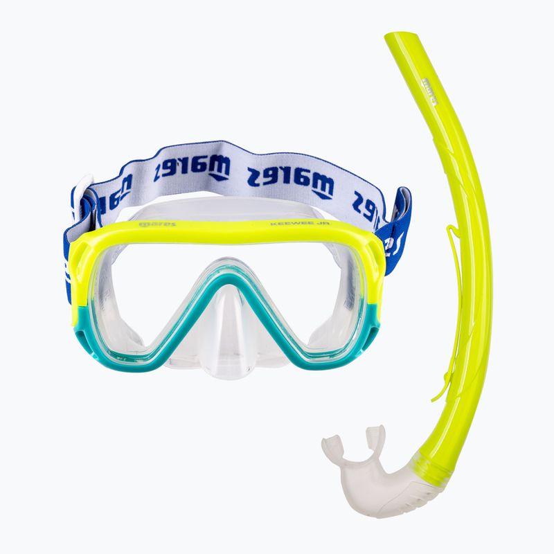 Dětská šnorchlovací sada  Mares Combo Keewee Junior yellow/auqa/clear