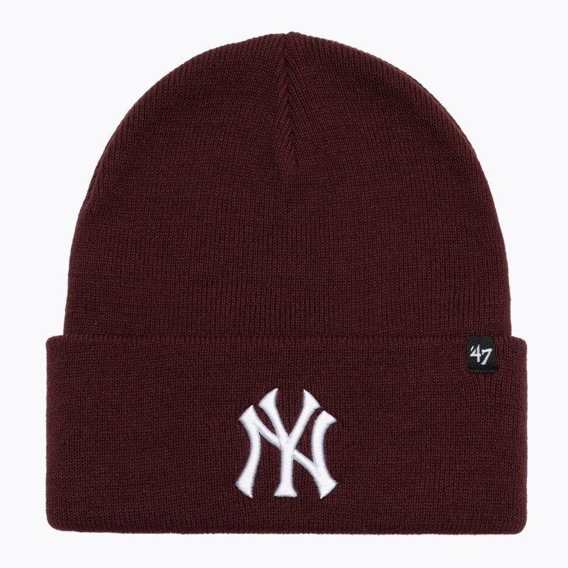Zimní čepice 47 Brand MLB New York Yankees Haymaker dark maroon