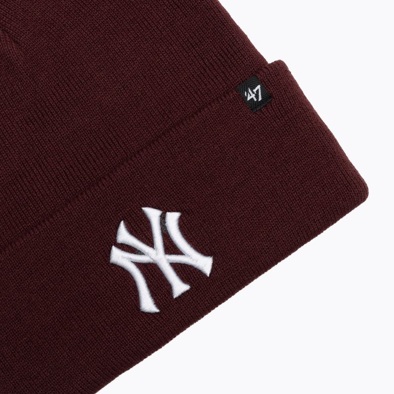 Zimní čepice 47 Brand MLB New York Yankees Haymaker dark maroon 3