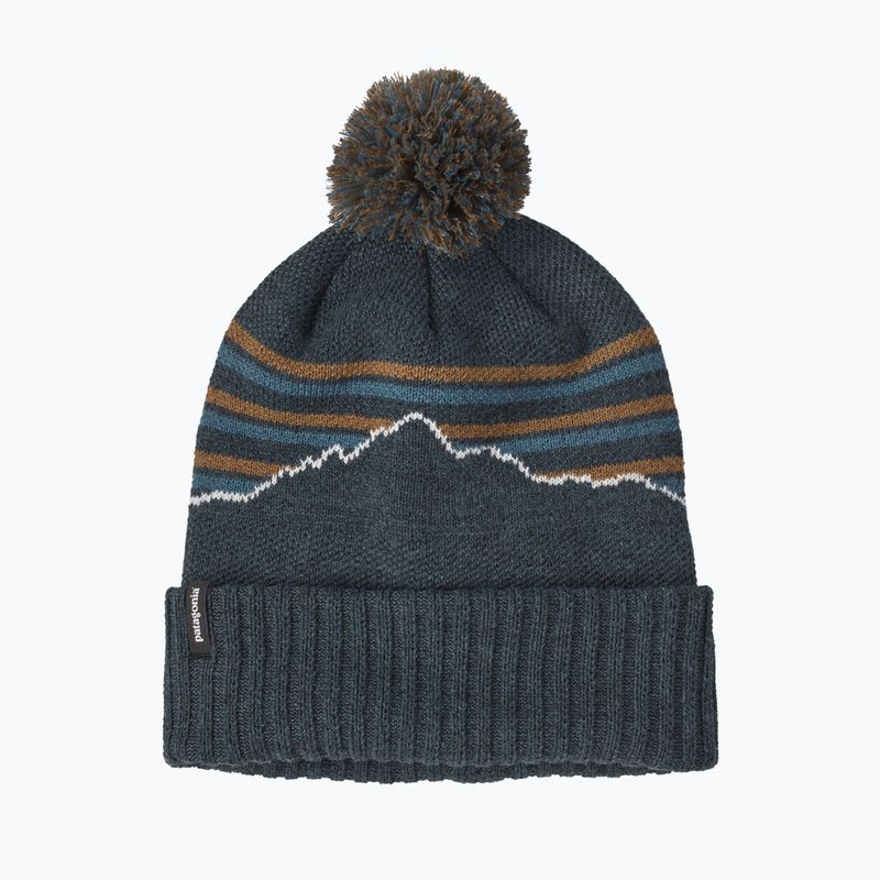 Zimní čepice Patagonia Powder Town Beanie fitz roy stripe knit/smolder blue