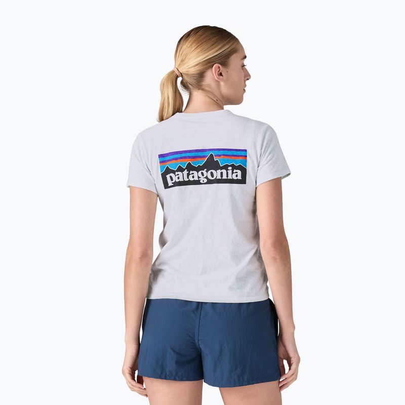Dámské trekingové tričko Patagonia P-6 Logo Responsibili-Tee white 3
