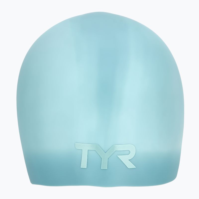 Plavecká čepice TYR Long Hair Wrinkle Free Silicone light blue