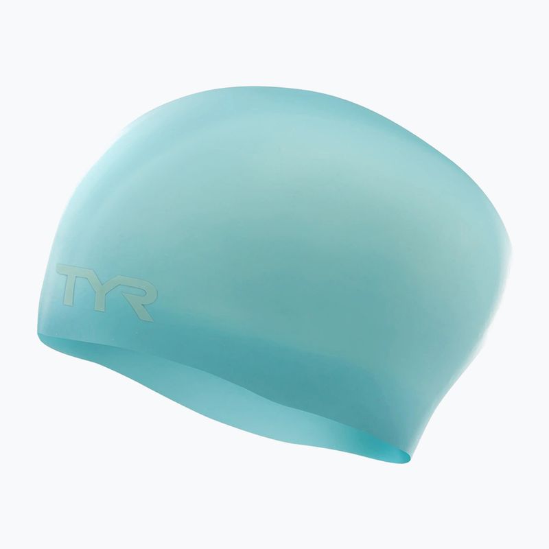 Plavecká čepice TYR Long Hair Wrinkle Free Silicone light blue