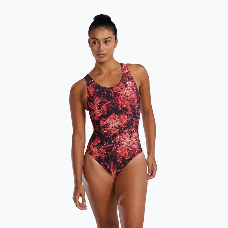 Dámské jednodílné plavky TYR Durafast Elite Radiant Flare Maxfit red