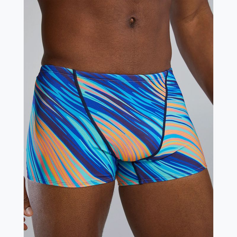 Pánské plavecké boxerky TYR Durafast Elite Riptidal Square Leg teal/orange 5