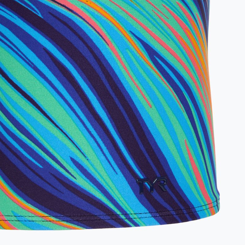 Pánské plavecké boxerky TYR Durafast Elite Riptidal Square Leg teal/orange 3