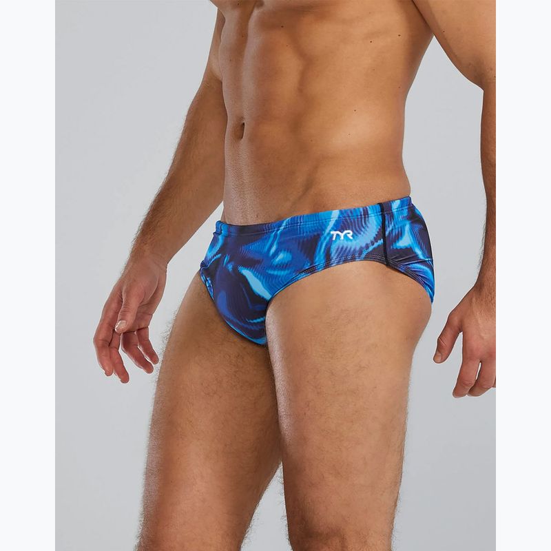 Pánské plavecké slipy TYR Durafast Elite Waveform Brief blue 4