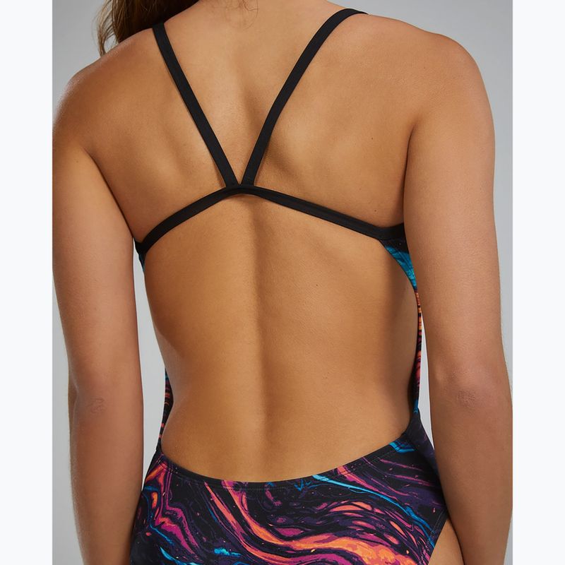 Dámské jednodílné plavky Tyr Durafast Elite Magmata Cutoutfit gold/multi/rainbow 6