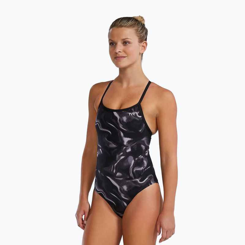 Dámské jednodílné plavky TYR Durafast Elite Waveform Diamondfit titanium 6