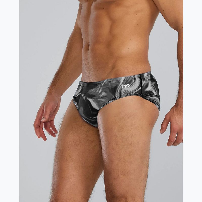 Pánské plavecké slipy TYR Durafast Elite Waveform Brief titanium 3