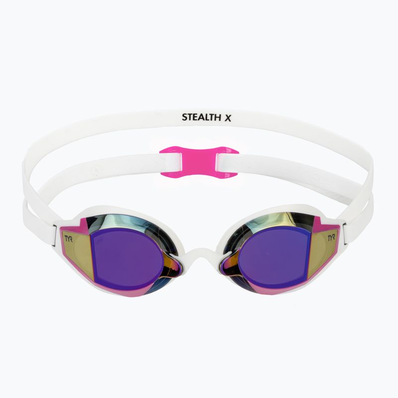 Plavecké brýle TYR Stealth-X Performance Mirrored pink/white 2