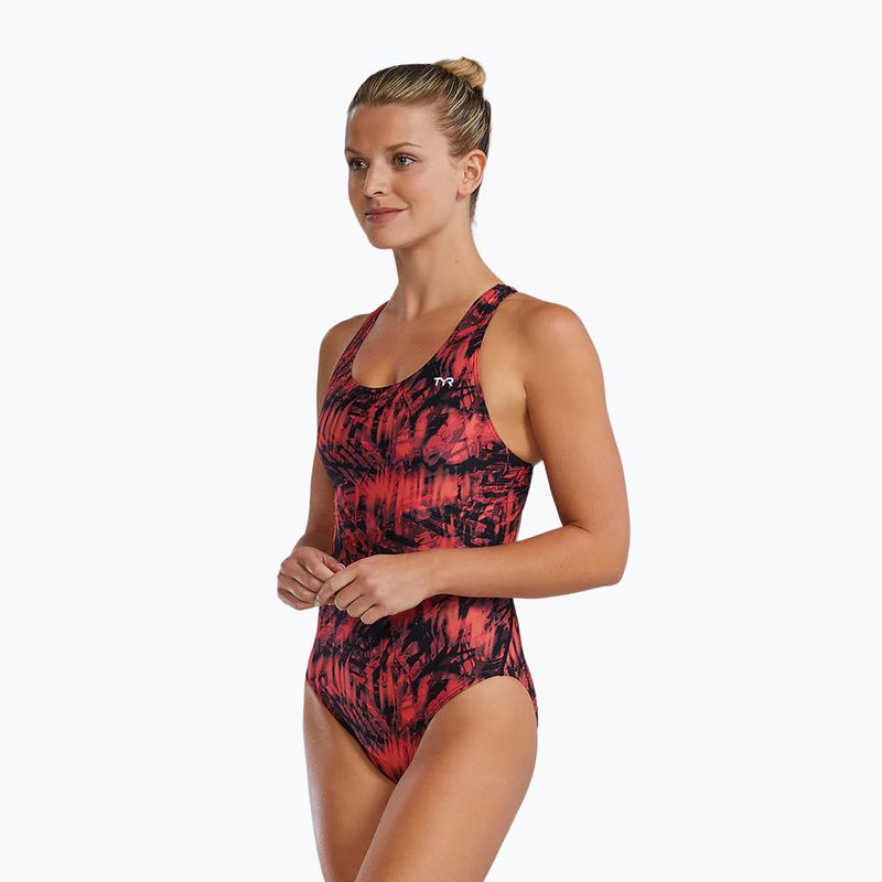Dámské jednodílné plavky TYR Durafast Lite Seismo Maxfit red 4