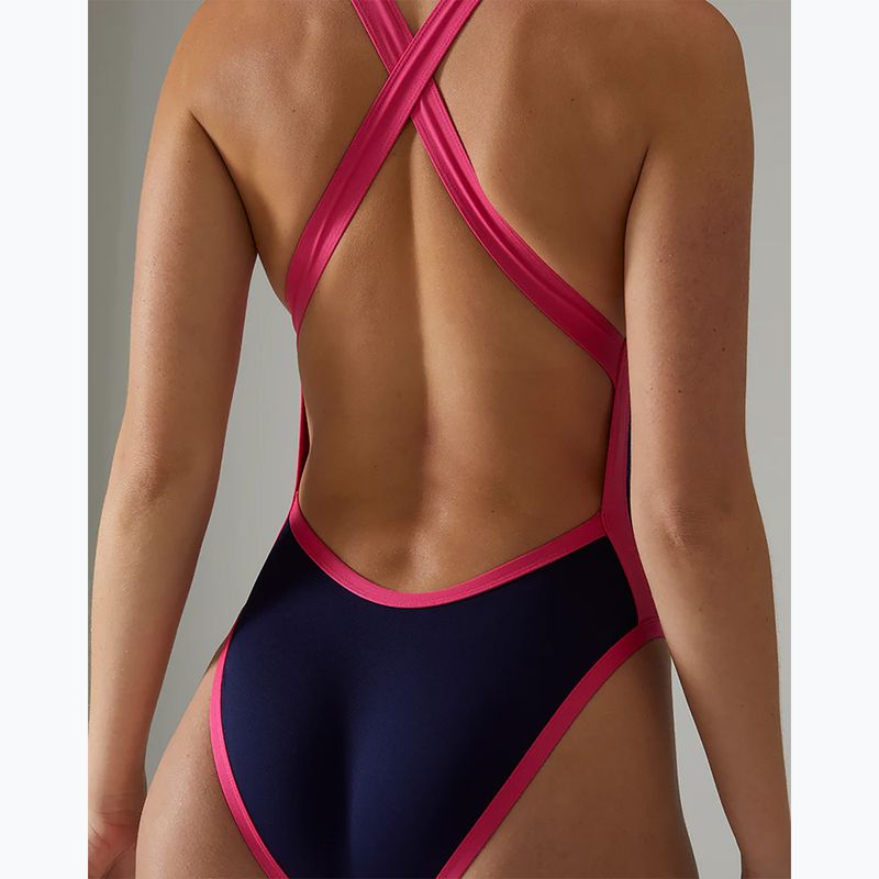 Dámské jednodílné plavky TYR Durafast Elite Wide Strap Openbackfit navy/pink 6