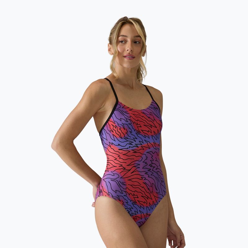 Dámské jednodílné plavky Tyr Cutoutfit Hodori orange/purple 3