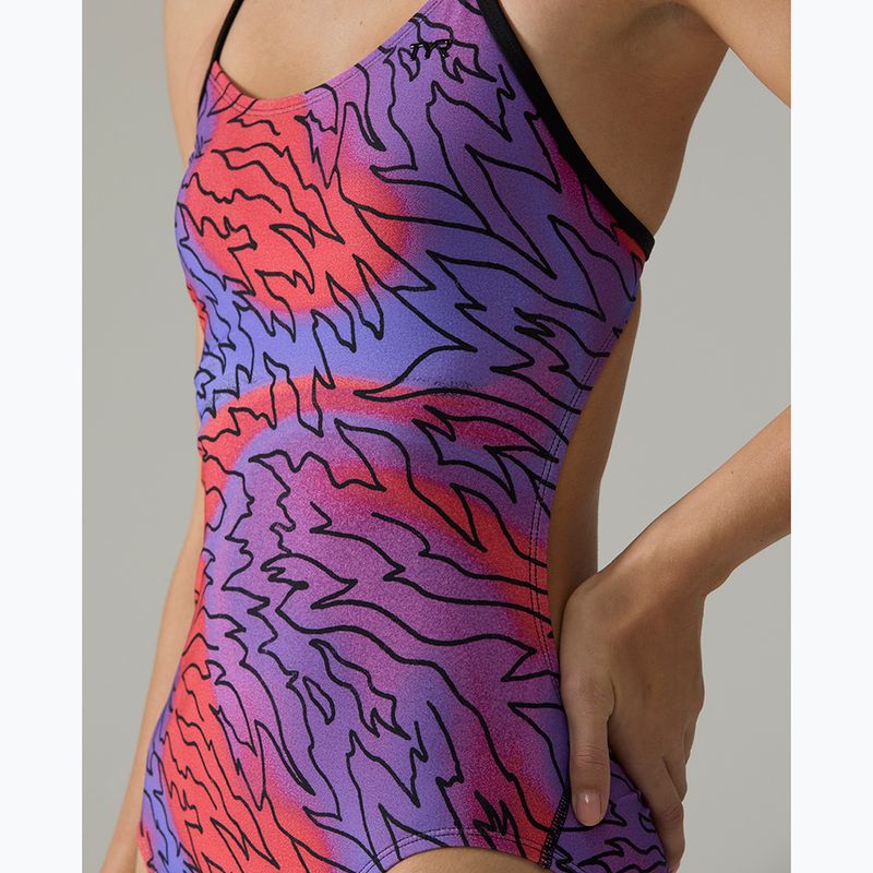 Dámské jednodílné plavky Tyr Cutoutfit Hodori orange/purple 6