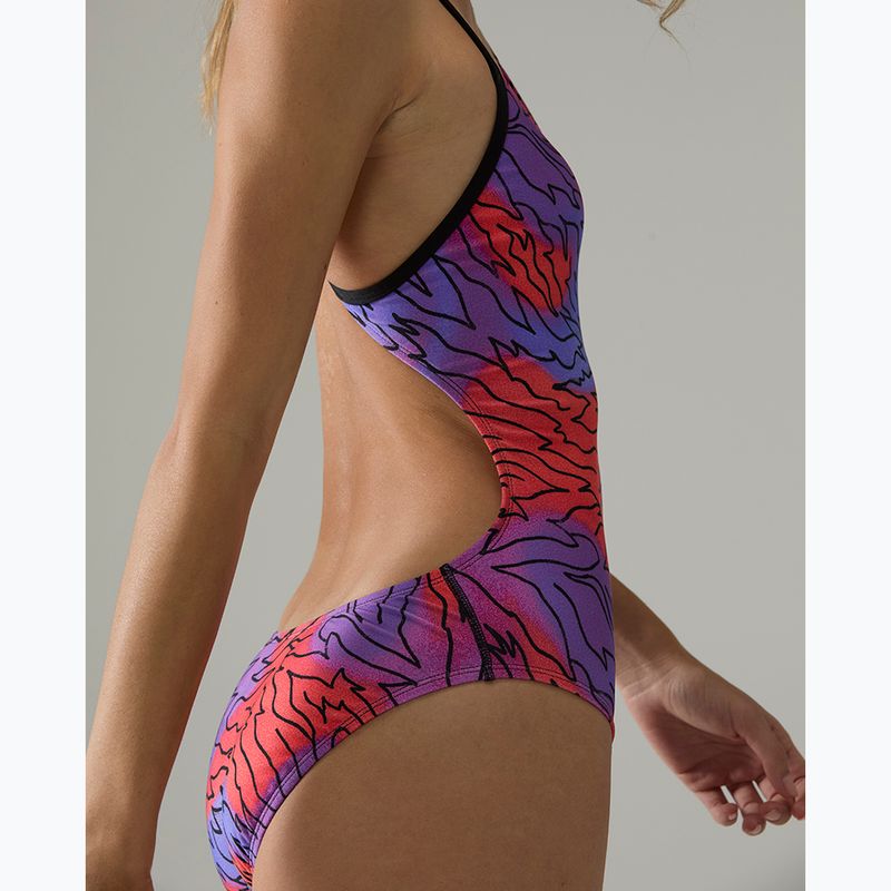 Dámské jednodílné plavky Tyr Cutoutfit Hodori orange/purple 8
