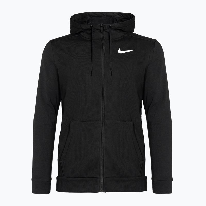 Pánská fitness mikina Nike Dri-Fit s kapucí a celorozepínacím zipem černá/bílá