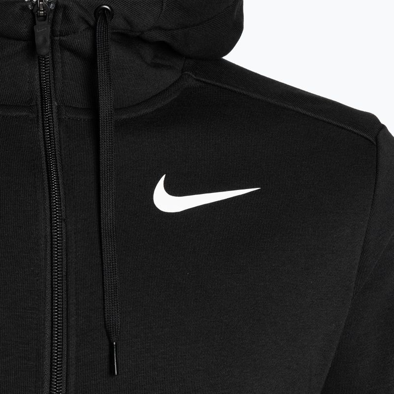 Pánská fitness mikina Nike Dri-Fit s kapucí a celorozepínacím zipem černá/bílá 3