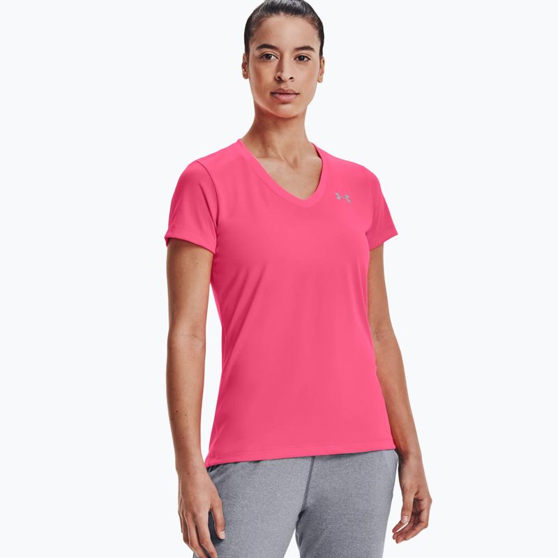 Dámské sportovní tričko Under Armour Tech SSV - Solid 653 růžovo-stříbrné 1255839 3