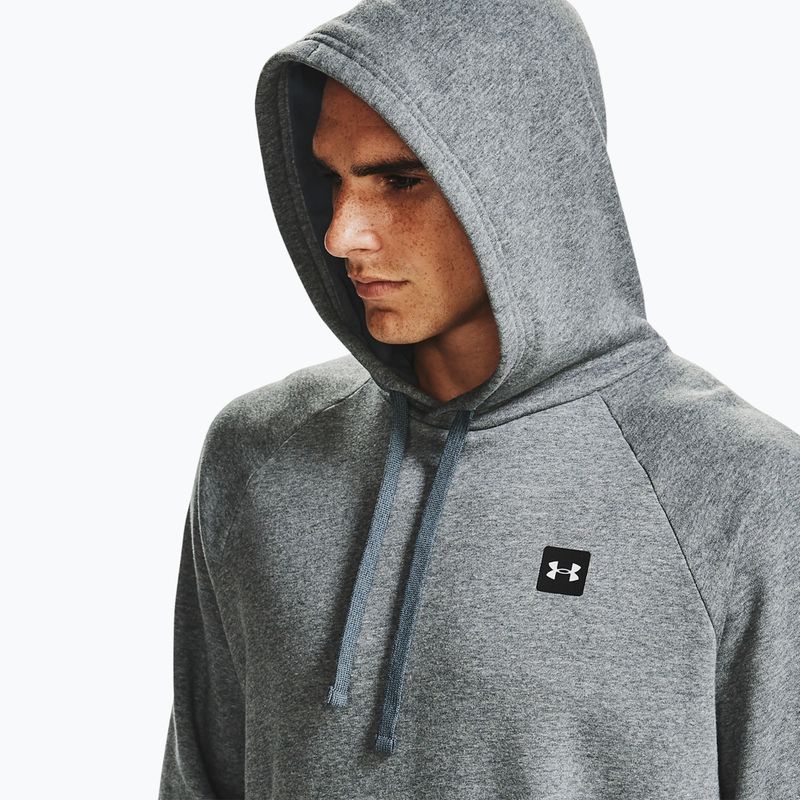 Pánská mikina Under Armour Rival Hoodie pitch gray light heather/onyx white 7