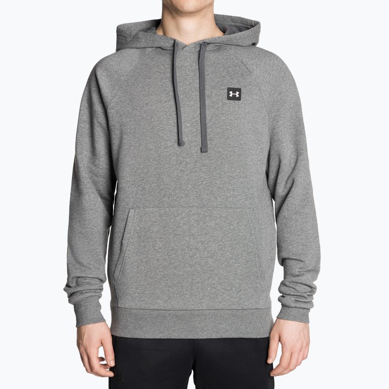 Pánská mikina Under Armour Rival Hoodie pitch gray light heather/onyx white 2