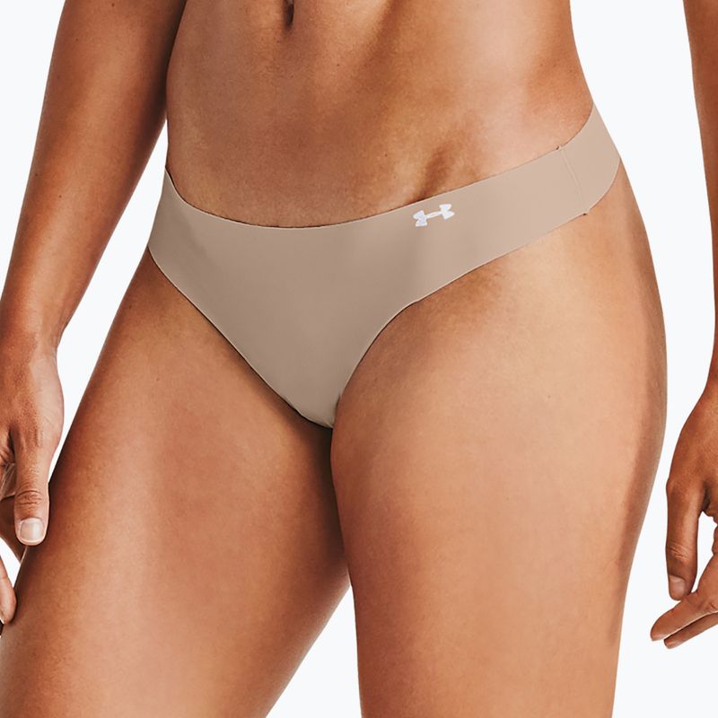 Dámské kalhotky Under Armour Ps Thong 3 ks černá/béžová/grafitová 2