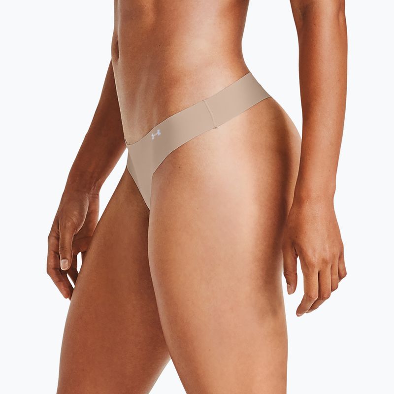 Dámské kalhotky Under Armour Ps Thong 3 ks černá/béžová/grafitová 3