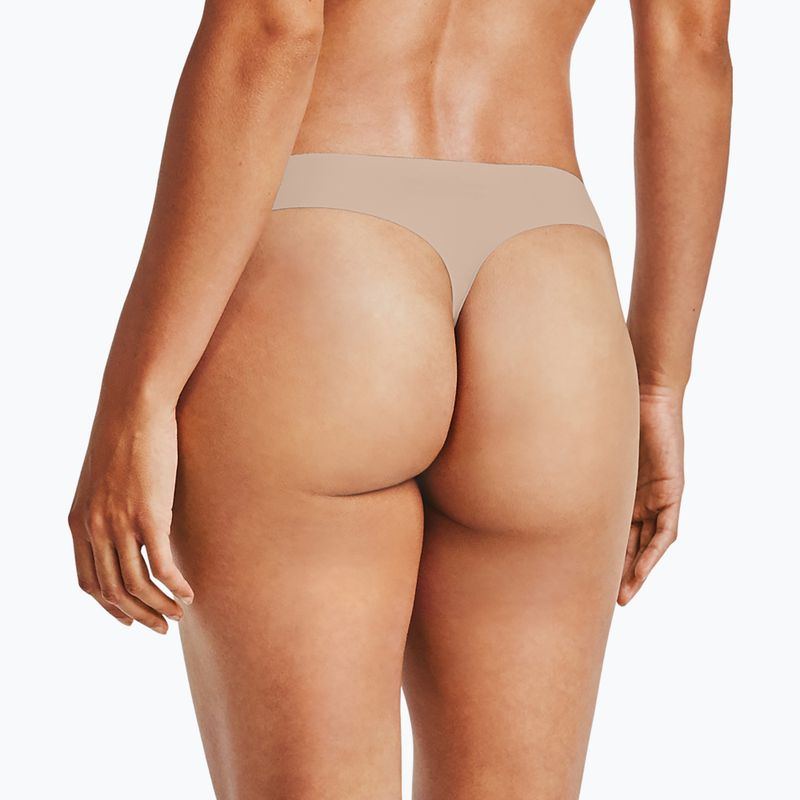 Dámské kalhotky Under Armour Ps Thong 3 ks černá/béžová/grafitová 4