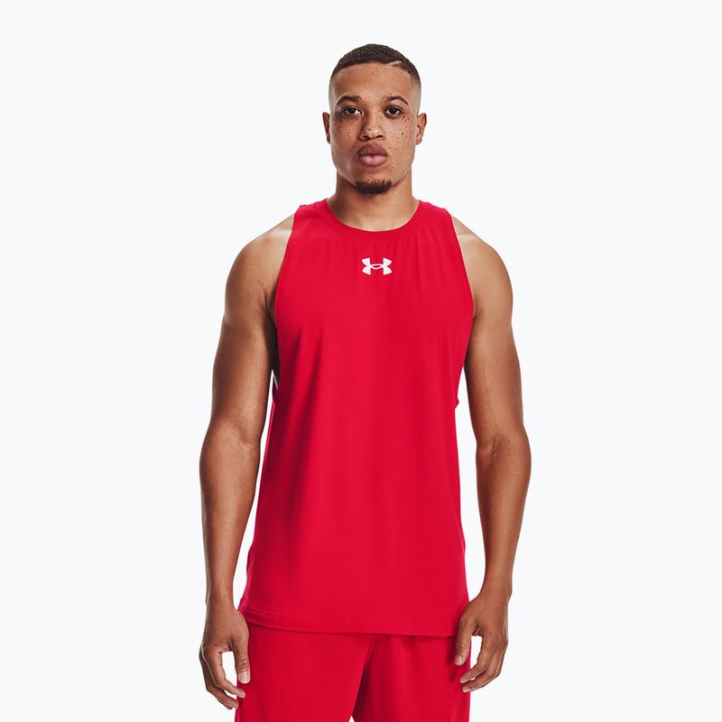 Pánské basketbalové tričko Under Armour Baseline Cotton Tank red/white/white