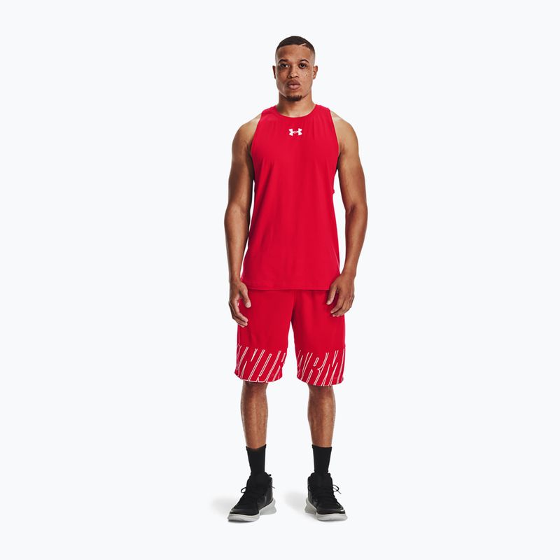 Pánské basketbalové tričko Under Armour Baseline Cotton Tank red/white/white 2