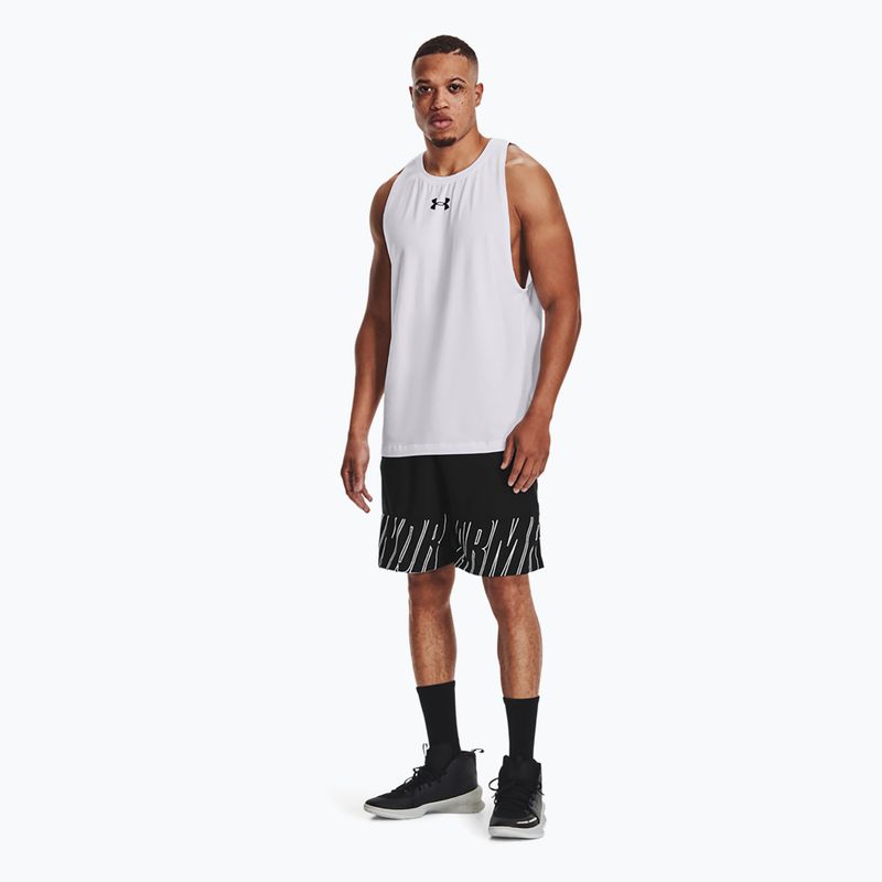 Pánský basketbalový míč Under Armour Baseline Cotton Tank 100 bílo-černá UAR-1361901100-100 2