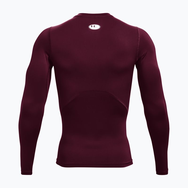 Under Armour pánské tréninkové tričko s dlouhým rukávem Ua HG Armour Comp LS maroon/white 5