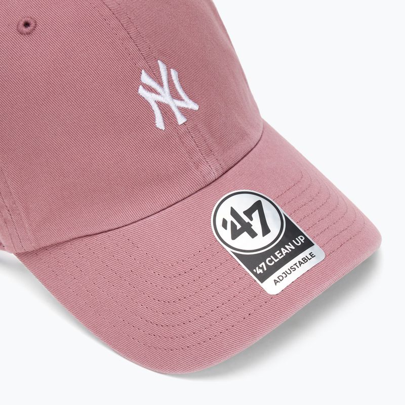 Kšiltovka 47 Brand MLB New York Yankees Base Runner CLEAN UP mauve 3