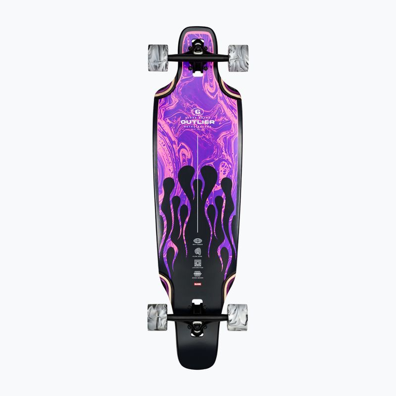Longboard Globe Outlier purple flames longboard 3