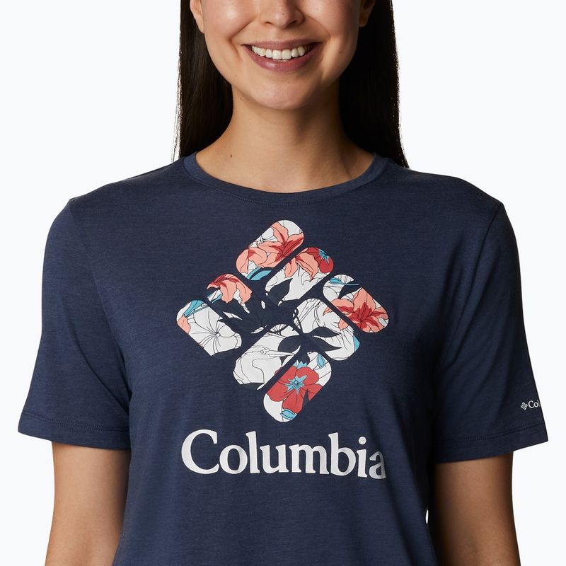 Dámské trekingové tričko Columbia Bluebird Day Relaxed tmavě modré 1934002 4