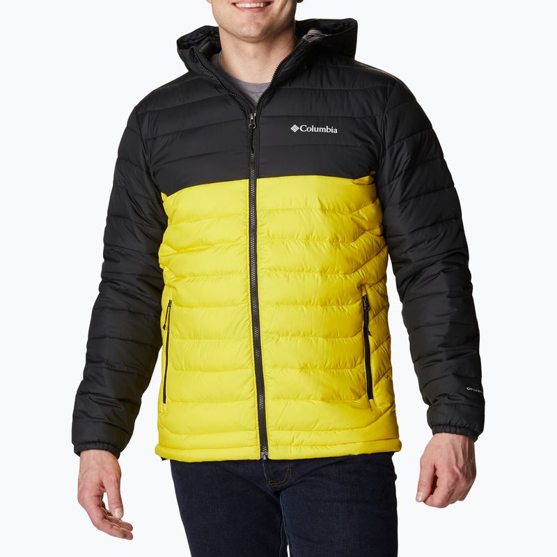 Pánská péřová bunda Columbia Powder Lite Hooded černo-žlutá 1693931 11