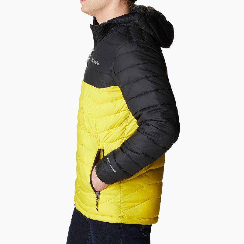 Pánská péřová bunda Columbia Powder Lite Hooded černo-žlutá 1693931 12