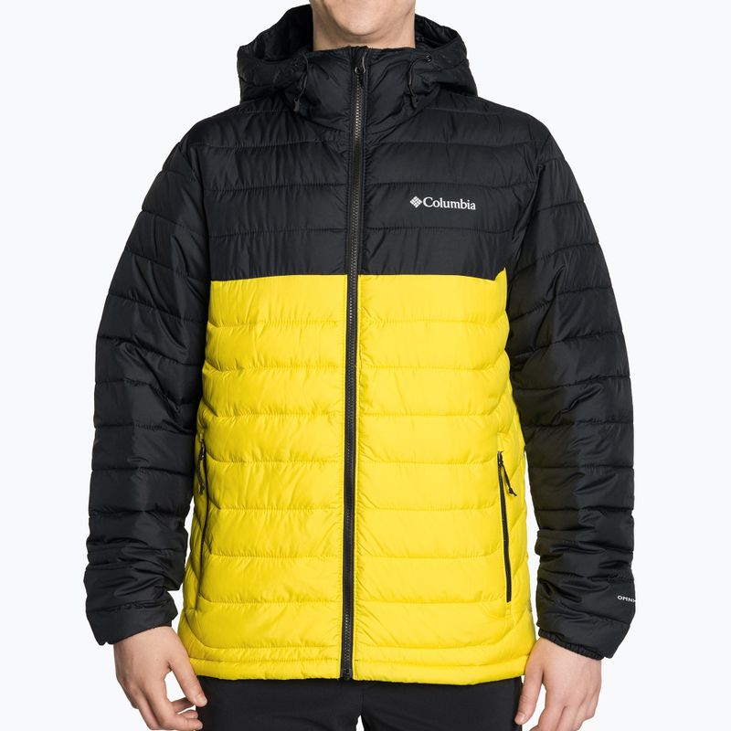 Pánská péřová bunda Columbia Powder Lite Hooded černo-žlutá 1693931