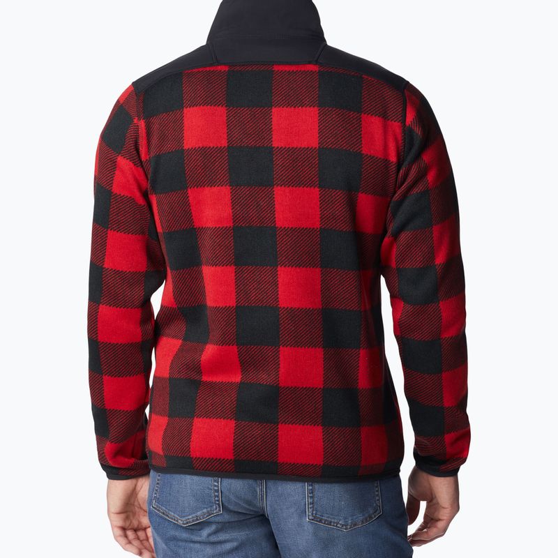 Pánská trekingová mikina Columbia Sweater Weather II Printed mountain red check print 2