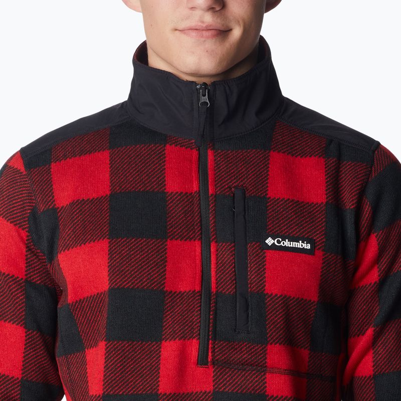 Pánská trekingová mikina Columbia Sweater Weather II Printed mountain red check print 4