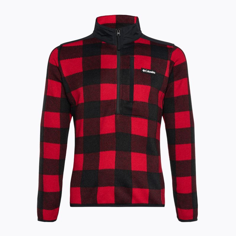 Pánská trekingová mikina Columbia Sweater Weather II Printed mountain red check print 5