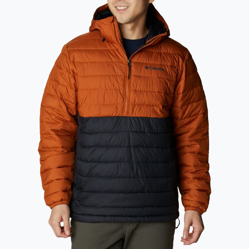 Pánská péřová bunda Columbia Powder Lite Anorak oranžovo-černá 6