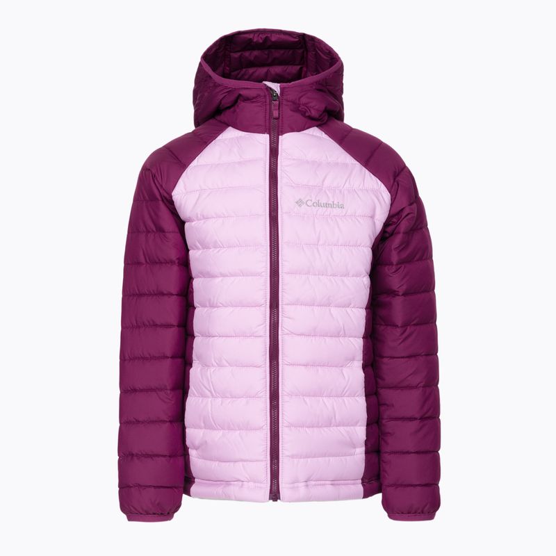 Dětská péřová bunda Columbia Powder Lite Hooded fialová 1802931