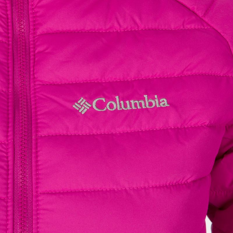 Dětská péřová bunda Columbia Powder Lite s kapucí  růžová 1802931 3