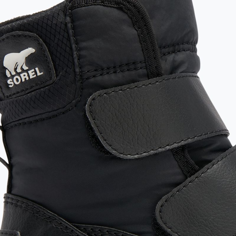 Juniorské sněhule Sorel Whitney II Strap WP black/sea salt 13