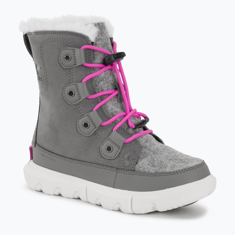 Juniorské sněhule Sorel Sorel Explorer Lace quarry/bright lavender
