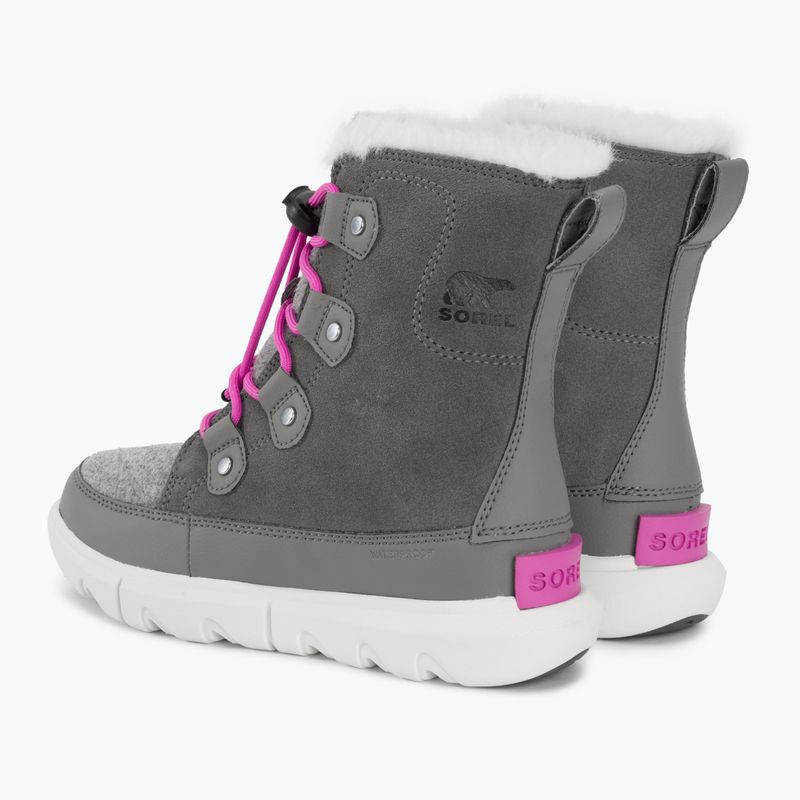 Juniorské sněhule Sorel Sorel Explorer Lace quarry/bright lavender 3