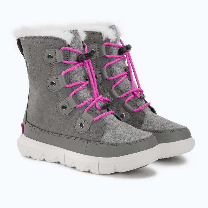 Juniorské sněhule Sorel Sorel Explorer Lace quarry/bright lavender 4