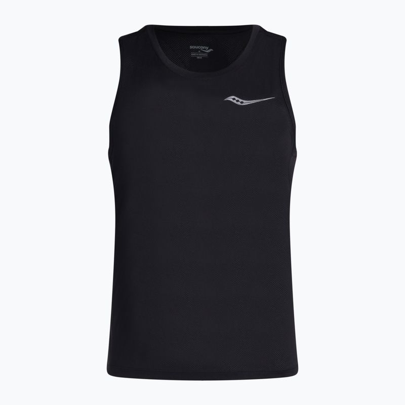 Pánské běžecké tričko Saucony Stopwatch Singlet černé SAM800277-BK